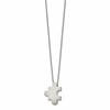 Chisel Stainless Steel Brushed Puzzle Piece Pendant on a 16 inch Cable Chain with 2.75 inch Extension Necklace