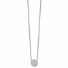 Chisel Stainless Steel Polished CZ Circle on a 17 inch Cable Chain with a 2 inch Extension Necklace
