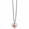 Chisel Stainless Steel Polished with Red Enamel Heart Medical ID Pendant on a 20 inch Curb Chain Necklace