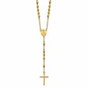 Chisel Stainless Steel Polished Yellow IP-plated Beaded 30 inch Rosary Necklace