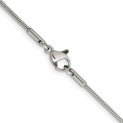 Chisel Stainless Steel Polished 1.2mm Square Snake 24 inch Chain