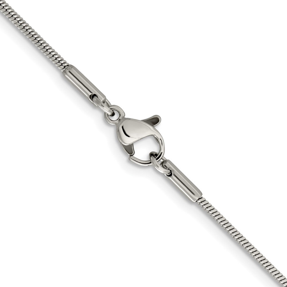 Chisel Stainless Steel Polished 1.2mm Square Snake 20 inch Chain