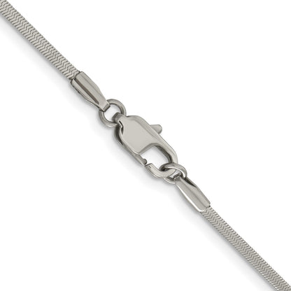 Chisel Stainless Steel Polished 1.5mm Square Snake 24 inch Chain