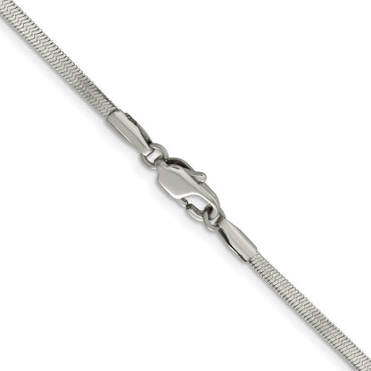 Chisel Stainless Steel Polished 2.3mm 24 inch Herringbone Chain