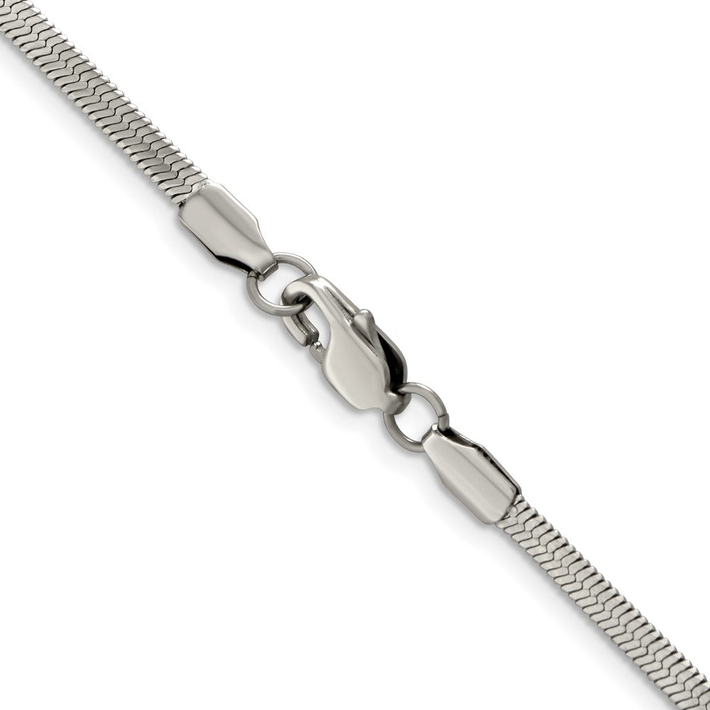 Chisel Stainless Steel Polished 3.3mm 24 inch Herringbone Chain