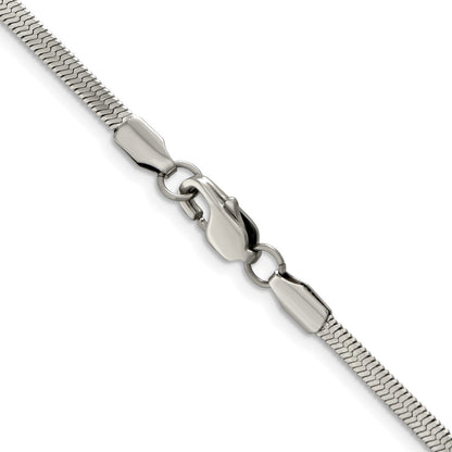 Chisel Stainless Steel Polished 3.3mm 24 inch Herringbone Chain