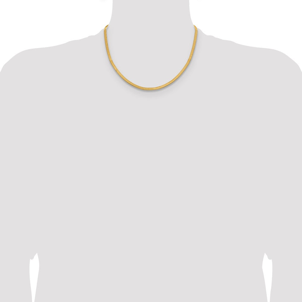 Chisel Stainless Steel Polished Yellow IP-plated 3.9mm 18 inch Herringbone Chain