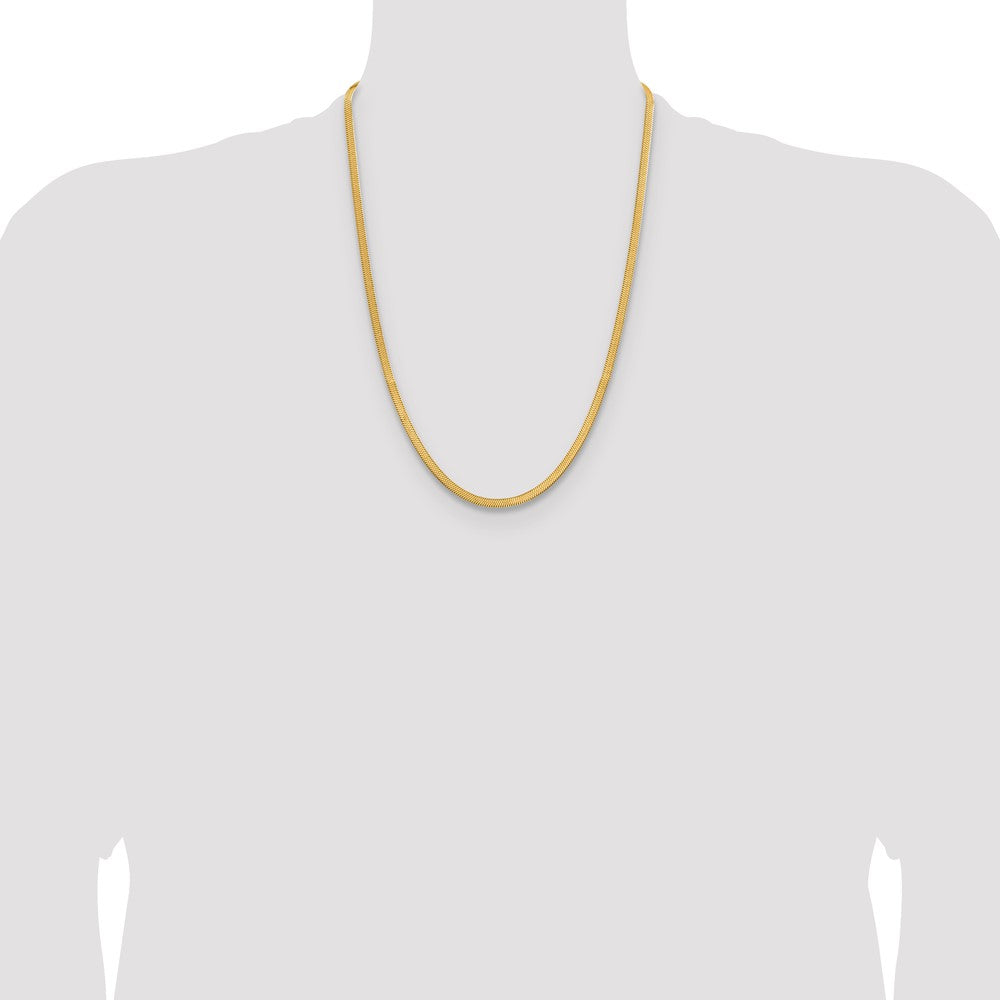 Chisel Stainless Steel Polished Yellow IP-plated 3.9mm 24 inch Herringbone Chain
