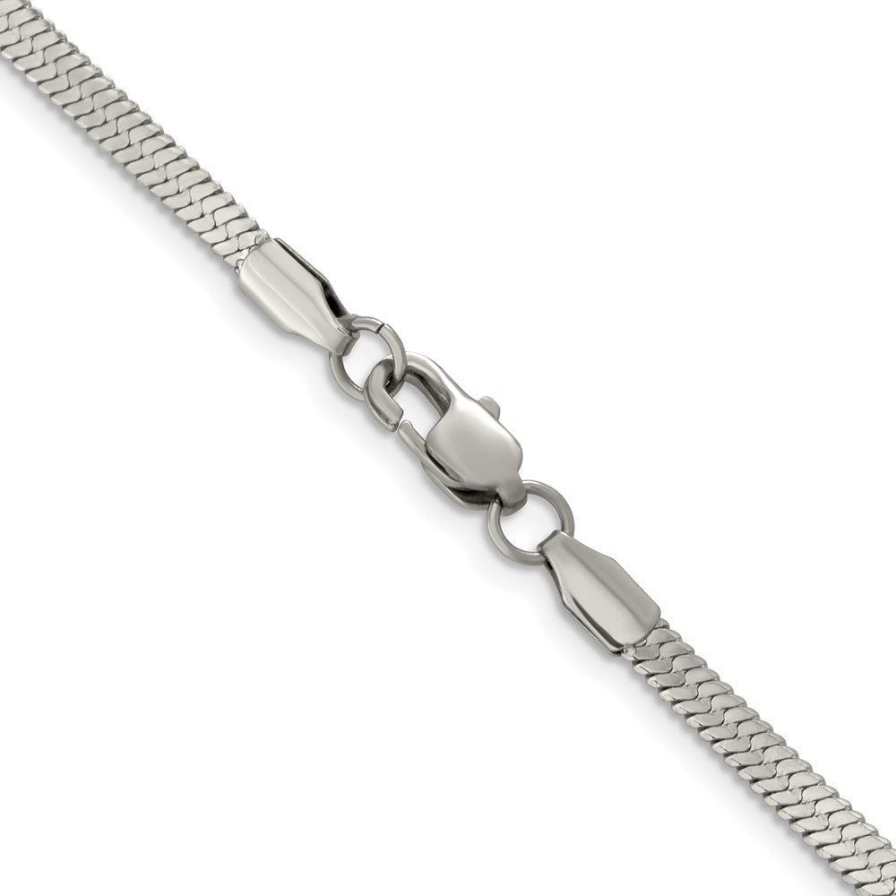 Chisel Stainless Steel Polished 3.4mm 24 inch Herringbone Chain