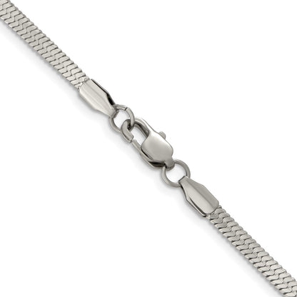 Chisel Stainless Steel Polished 3.4mm 24 inch Herringbone Chain