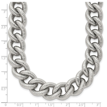Chisel Stainless Steel Polished and Textured 14.5mm 23.75 inch Curb Chain