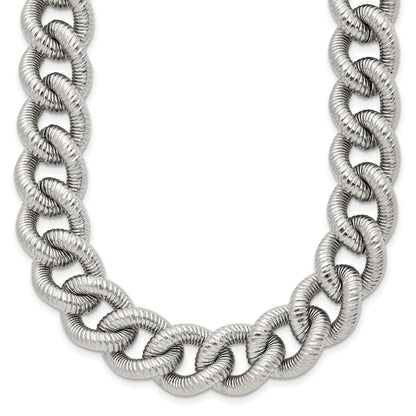 Chisel Stainless Steel Polished and Textured 14.5mm 23.75 inch Curb Chain