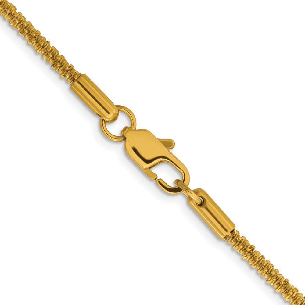 Chisel Stainless Steel Polished Yellow IP-plated 2.2mm 24 inch Cyclone Chain