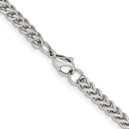 Chisel Stainless Steel Polished 4mm 24 inch Franco Chain