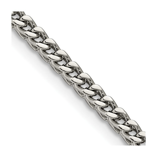 Chisel Stainless Steel Polished 4mm 22 inch Franco Chain