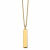 Chisel Stainless Steel Polished Yellow IP-plated Bar Dangle on a 16 inch Cable Chain Necklace