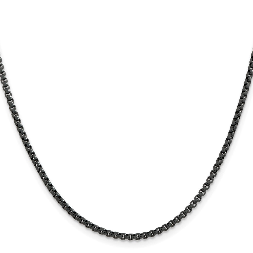 Chisel Stainless Steel Polished Blue and Grey IP-plated 2.5mm 24 inch Box Chain