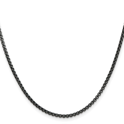Chisel Stainless Steel Polished Blue and Grey IP-plated 2.5mm 24 inch Box Chain