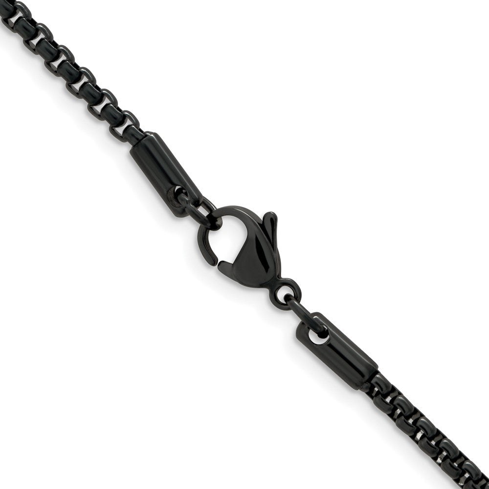 Chisel Stainless Steel Polished Blue and Grey IP-plated 2.5mm 24 inch Box Chain