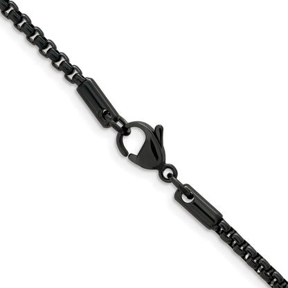 Chisel Stainless Steel Polished Blue and Grey IP-plated 2.5mm 20 inch Box Chain