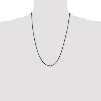Chisel Stainless Steel Polished Blue and Grey IP-plated 2.5mm 24 inch Box Chain