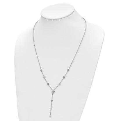Chisel Stainless Steel Polished Triangles 24 inch Cable Chain Y Necklace