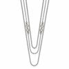 Chisel Stainless Steel Polished Infinity Sign 3-Strand 36 inch Curb Chain Necklace