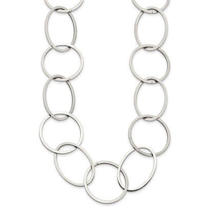 Chisel Stainless Steel Polished Circle Link 31.25 inch Necklace