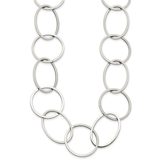 Chisel Stainless Steel Polished Circle Link 31.25 inch Necklace