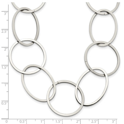 Chisel Stainless Steel Polished Circle Link 31.25 inch Necklace