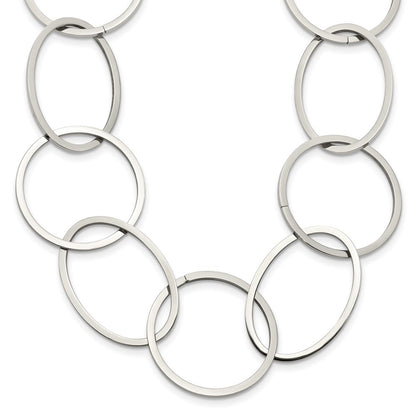 Chisel Stainless Steel Polished Circle Link 31.25 inch Necklace