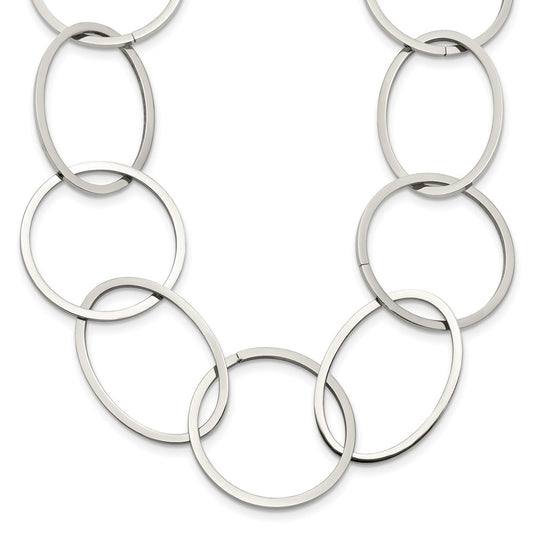 Chisel Stainless Steel Polished Circle Link 31.25 inch Necklace