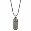 Chisel Stainless Steel Brushed Sword Pendant on a 24 inch Box Chain Necklace