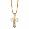 Chisel Stainless Steel Polished Yellow IP-plated Crucifix Pendant on a 24 inch Ball Chain Necklace