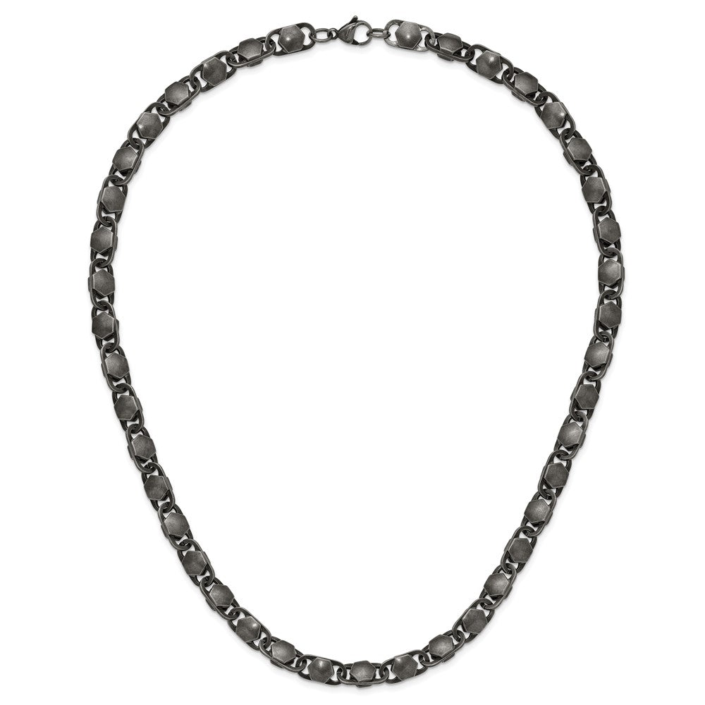 Chisel Stainless Steel Antiqued and Brushed 8.50mm 24 inch Necklace