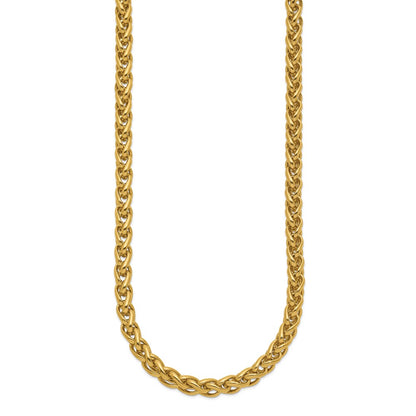 Chisel Stainless Steel Polished Yellow IP-plated 24 inch Spiga 6mm Chain Necklace
