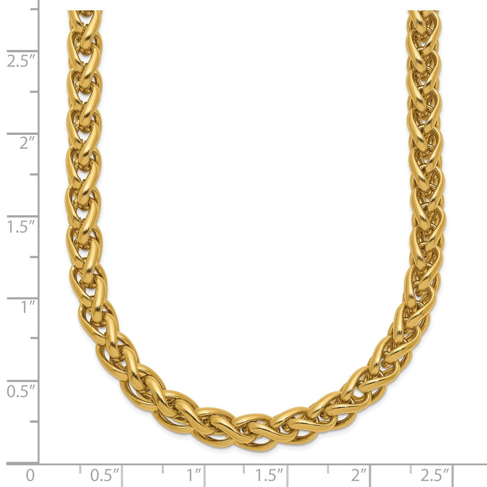 Chisel Stainless Steel Polished Yellow IP-plated 24 inch Spiga 6mm Chain Necklace