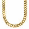 Chisel Stainless Steel Brushed and Polished Yellow IP-plated 8mm 24 inch Curb Chain Necklace