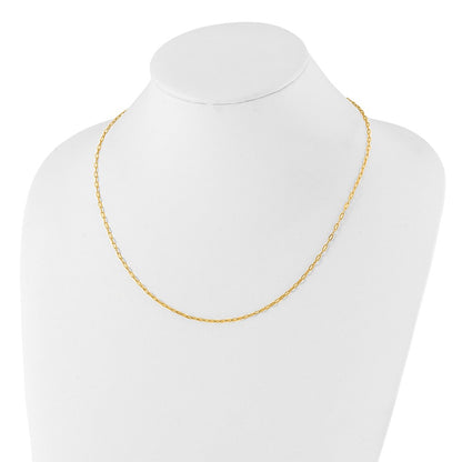 Chisel Stainless Steel Polished Yellow IP-platead Enlongated Open Link Paperclip 20 inch Chain Necklace
