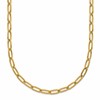 Chisel Stainless Steel Polished Yellow IP-plated Elongated Open Link Paperclip 15 inch Necklace with 2 inch Extension