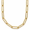 Chisel Stainless Steel Polished Yellow IP-plated Elongated Open Link Paperclip 15 inch Necklace with 2 inch Extension