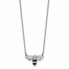 Chisel Stainless Steel Polished and Enameled with Preciosa Crystal Bee on an 18 inch Cable Chain Plus a 1.75 inch Extension Necklace