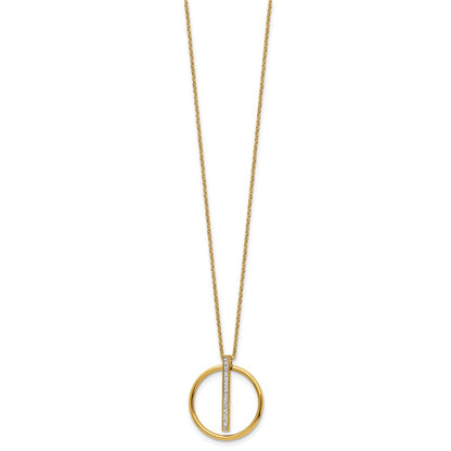 Chisel Stainless Steel Polished Yellow IP-plated with Preciosa Crystal Pendant on a 16 inch Cable Chain with a 2 inch Extension Necklace