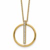 Chisel Stainless Steel Polished Yellow IP-plated with Preciosa Crystal Pendant on a 16 inch Cable Chain with a 2 inch Extension Necklace