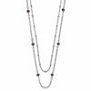 Chisel Stainless Steel Polished 2-Strand Purple Crystal Beaded 16 inch with 1 inch Extension Necklace