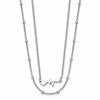 Chisel Stainless Steel Polished Heartbeat 2-Strand 17 inch Cable Chain with a 1.75 inch Extension Necklace