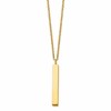 Chisel Stainless Steel Polished Yellow IP-plated Vertical Bar Dangle on a 15 inch Cable Chain with a 3 inch Extension Necklace