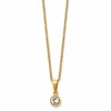 Chisel Stainless Steel Polished Yellow IP-plated Crystal Pendant on a 16 inch Cable Chain with a 2 inch Extension Necklace