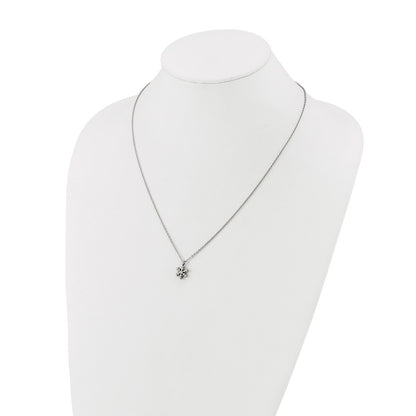 Chisel Stainless Steel Polished Snowflake Pendant on a 20.25 inch Plus 1 inch Extension Cable Chain Necklace