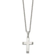 Chisel Stainless Steel Polished Cross Pendant on a 24 inch Cable Chain Necklace
